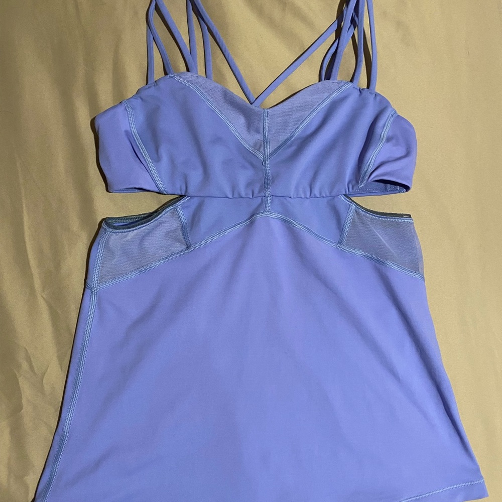 Lululemon Blue Built-in Bra Cutout Tank